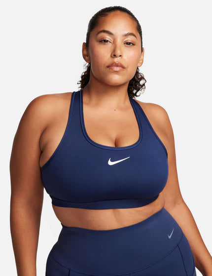 Nike Swoosh Medium Support Bra - Midnight Navy/Whiteimages1- The Sports Edit
