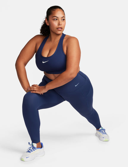 Nike Swoosh Medium Support Bra - Midnight Navy/Whiteimages5- The Sports Edit