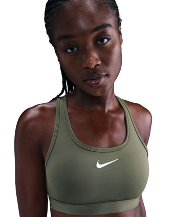 Swoosh Medium Support Bra - Medium Olive/White