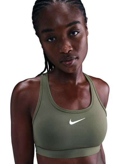 Nike Swoosh Medium Support Bra - Medium Olive/Whiteimages1- The Sports Edit
