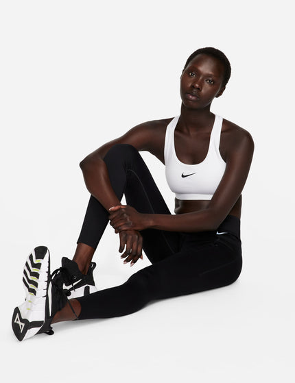 Nike Swoosh Medium Support Bra - White/Stone Mauve/Blackimages5- The Sports Edit