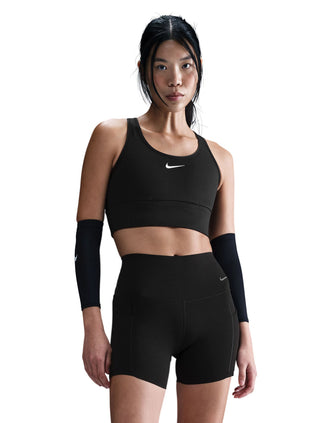 Swoosh Pocket Medium-Support Sports Bra - Black/White