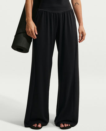 Zenvy Dri-FIT High Waisted Wide-Leg Pants - Black/Cool Grey
