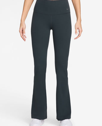 Zenvy High Waisted Flared Leggings - Seaweed/Black