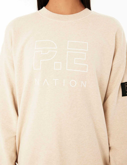 PE Nation Heads Up Sweat - Oatmeal Marle Nudeimages2- The Sports Edit