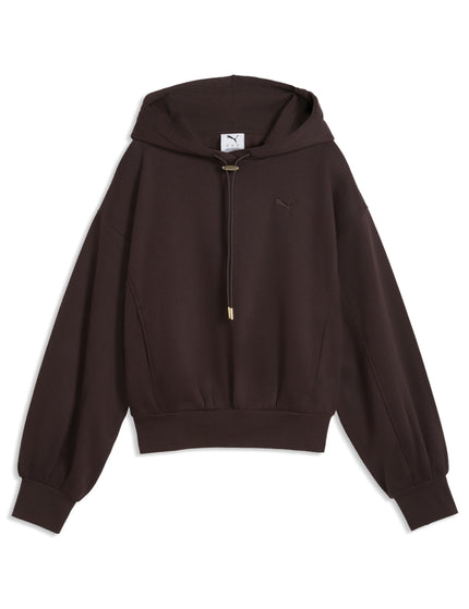 PUMA HER Relaxed Fleece Hoodie - Chocolate Fondueimages4- The Sports Edit