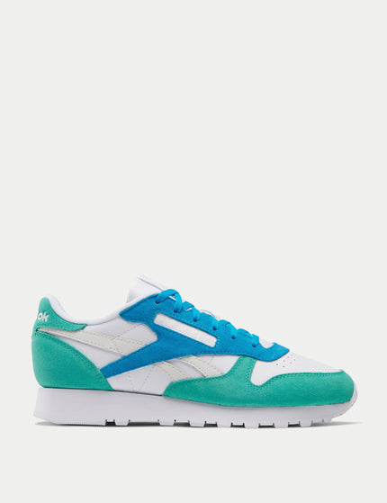 Reebok Classic Leather Shoes - White/Unleashed Green/Greyimages1- The Sports Edit