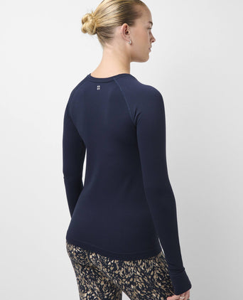 Athlete Seamless Workout Long Sleeve Top - Navy Blue
