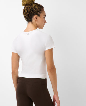 Athlete Crop Seamless Workout T-Shirt - White