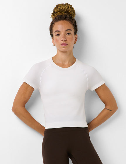 Sweaty Betty Athlete Crop Seamless Workout T-Shirt - Whiteimages1- The Sports Edit