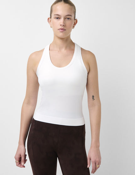 Athlete Crop Seamless Workout Vest - White