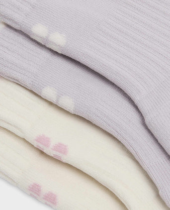 Crew Running Socks 2 Pack - Mauve Purple/Deco Pink Tipping