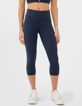 Power Cropped Gym Leggings - Navy Blue