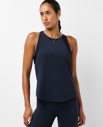 Breathe Easy Mesh Run Vest Top - Navy Blue