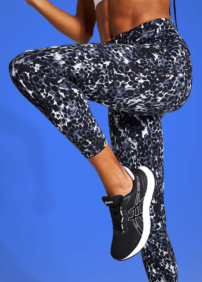 Super Soft Yoga Leggings - Blue Snow Leopard Print
