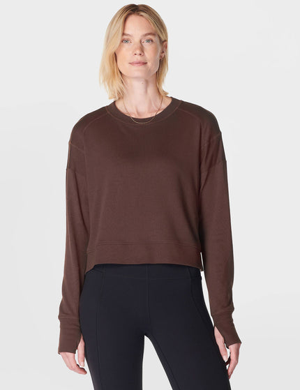 Sweaty Betty After Class Crop Sweatshirt - Cacao Brownimages1- The Sports Edit