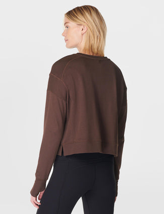 After Class Crop Sweatshirt - Cacao Brown