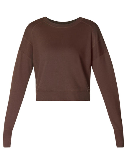 Sweaty Betty After Class Crop Sweatshirt - Cacao Brownimages6- The Sports Edit