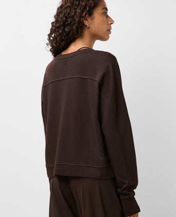 After Class Crop Sweatshirt - Espresso Brown