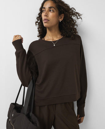 After Class Crop Sweatshirt - Espresso Brown