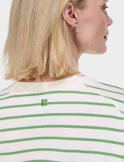 Sweaty Betty After Class Crop Sweatshirt - Lilywhite Green Stripeimages3- The Sports Edit