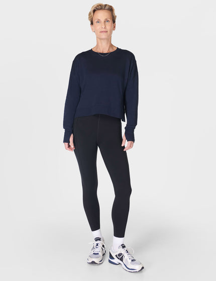 Sweaty Betty After Class Crop Sweatshirt - Navy Blueimages5- The Sports Edit