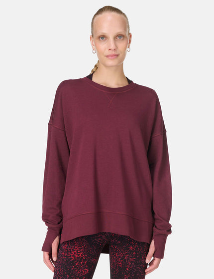 Sweaty Betty After Class Longline Sweatshirt - Garnet Redimages1- The Sports Edit