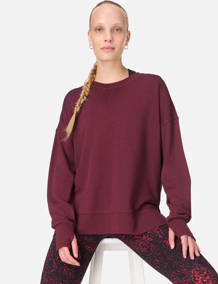 Sweaty Betty After Class Longline Sweatshirt - Garnet Redimages5- The Sports Edit