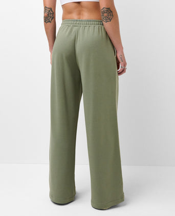 After Class Piped Wide Leg Trouser - Bracken Green