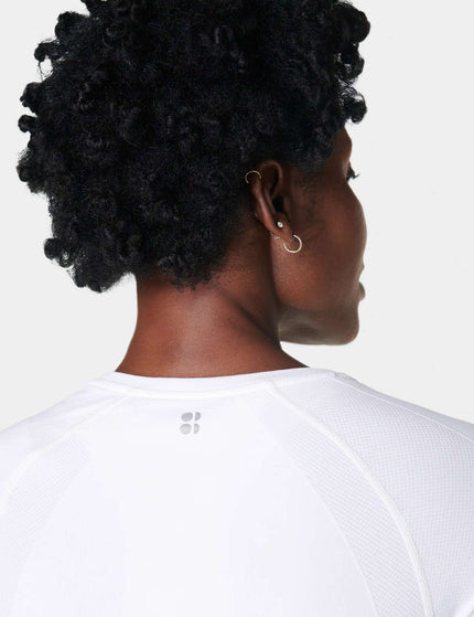 Sweaty Betty Athlete Crop Seamless Workout Tee Whiteimages4- The Sports Edit