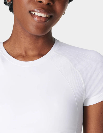 Sweaty Betty Athlete Crop Seamless Workout Tee Whiteimages3- The Sports Edit