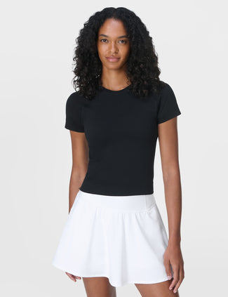 Athlete Crop Seamless Workout T-Shirt - Black