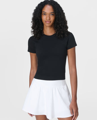 Athlete Crop Seamless Workout T-Shirt - Black