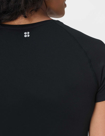 Sweaty Betty Athlete Crop Seamless Workout T-Shirt - Blackimages4- The Sports Edit