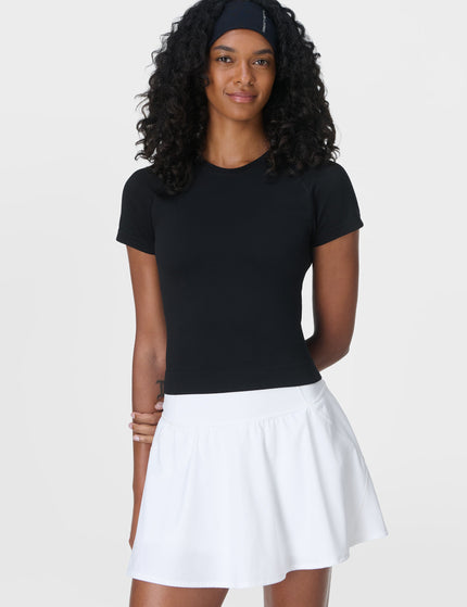Sweaty Betty Athlete Crop Seamless Workout T-Shirt - Blackimages5- The Sports Edit