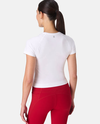 Athlete Crop Seamless Workout T-Shirt - White