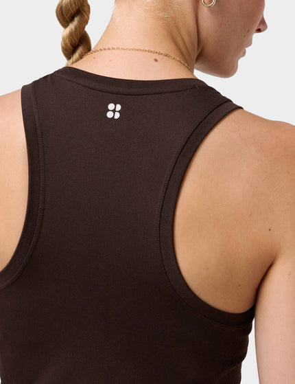 Sweaty Betty Athlete Crop Seamless Workout Vest - Espresso Brownimages3- The Sports Edit