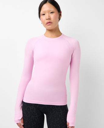 Athlete Seamless Gym Long Sleeve Top - Lilac Pink