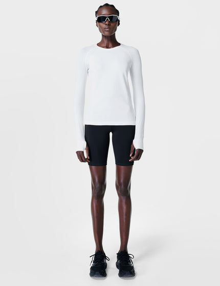 Sweaty Betty Athlete Seamless Workout Long Sleeve Top - Whiteimages3- The Sports Edit