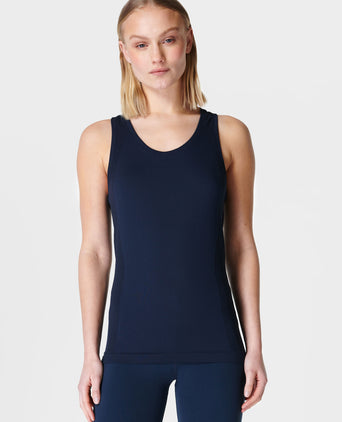 Athlete Seamless Gym Vest - Navy Blue