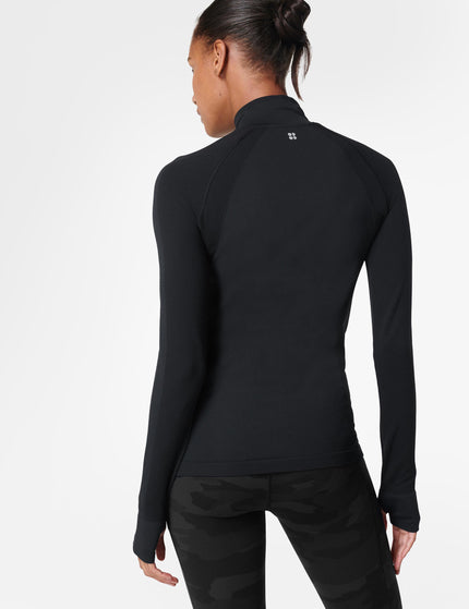 Sweaty Betty Athlete Seamless Half Zip Long Sleeve Top - Blackimages2- The Sports Edit