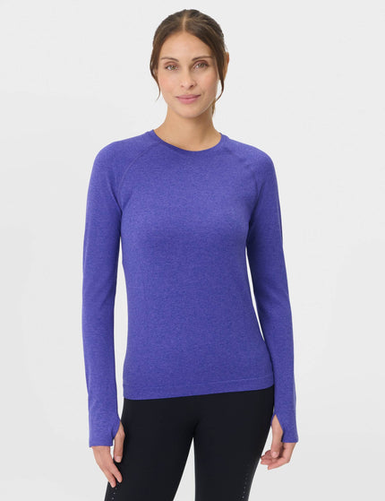 Sweaty Betty Athlete Seamless Workout Long Sleeve Top - Aura Blue/Rich Blue Marlimages1- The Sports Edit
