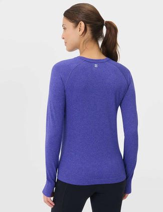 Athlete Seamless Workout Long Sleeve Top - Aura Blue/Rich Blue Marl