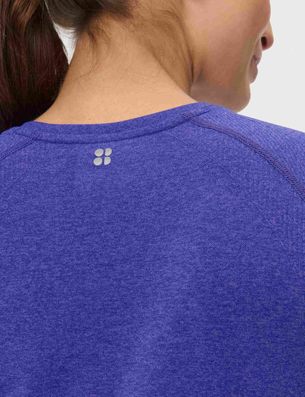 Sweaty Betty Athlete Seamless Workout Long Sleeve Top - Aura Blue/Rich Blue Marlimages4- The Sports Edit