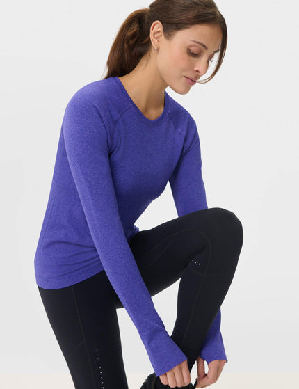 Sweaty Betty Athlete Seamless Workout Long Sleeve Top - Aura Blue/Rich Blue Marlimages5- The Sports Edit
