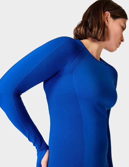 Sweaty Betty Athlete Seamless Gym Long Sleeve Top - Lightning Blueimages3- The Sports Edit
