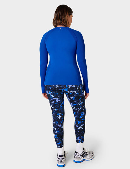 Sweaty Betty Athlete Seamless Gym Long Sleeve Top - Lightning Blueimages2- The Sports Edit