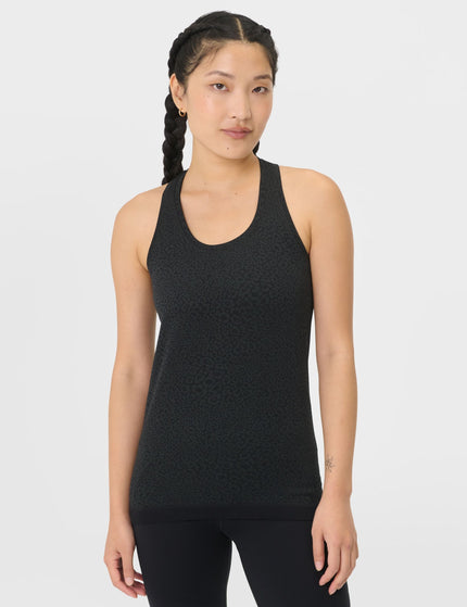 Sweaty Betty Athlete Seamless Workout Vest - Black Leo Spots Jacquardimages1- The Sports Edit