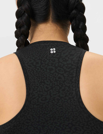 Sweaty Betty Athlete Seamless Workout Vest - Black Leo Spots Jacquardimages4- The Sports Edit