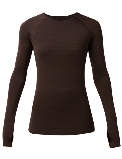 Sweaty Betty Athlete Textured Stripe Long Sleeve Top - Espresso Brownimages7- The Sports Edit